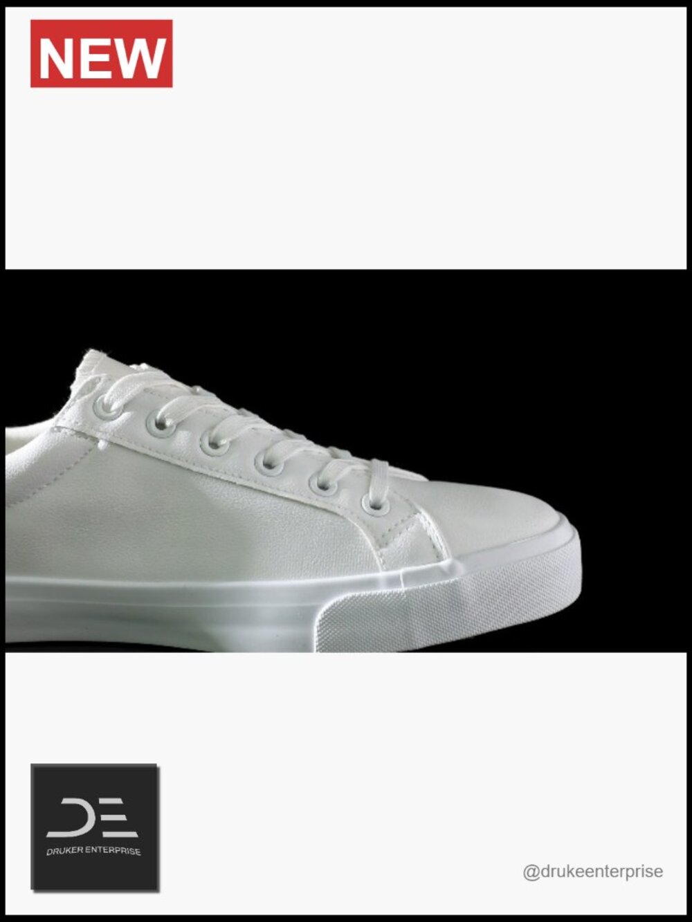White PU Leather Low Top Fashion Sneakers Casual Shoe for Men - Picture 7 of 7